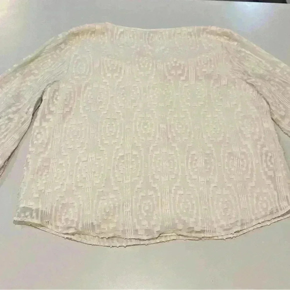 Talbots Ivory 3/4 sleeve Blouse Size Medium Softe Large Petite - Picture 6 of 6